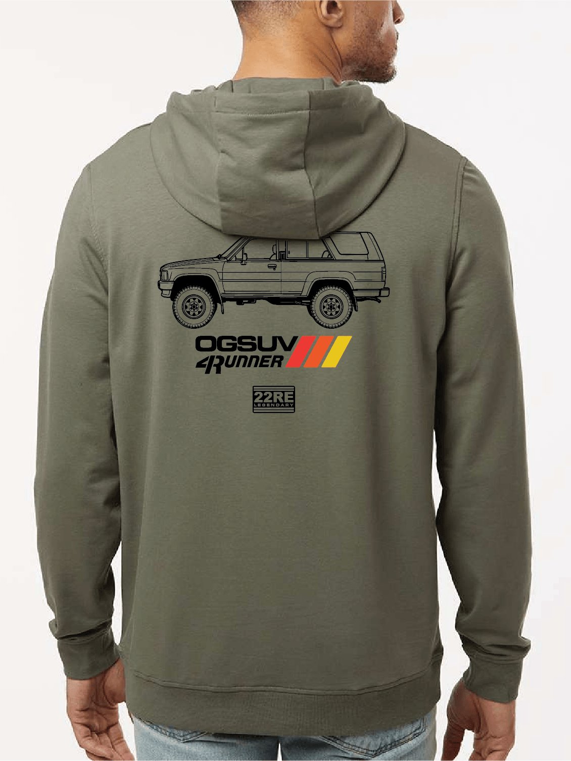 Side View Unisex Premium Hoodie - Olive/Black product image (1)