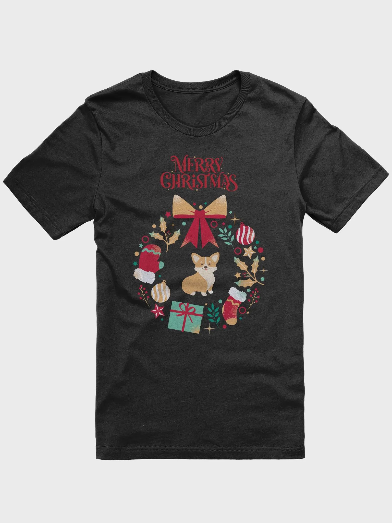 Festive Holiday Corgi Paws T-Shirt product image (2)