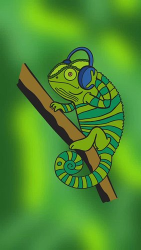 Animals with headphones part 1: Chameleon

[illustration, animation, graphic design]