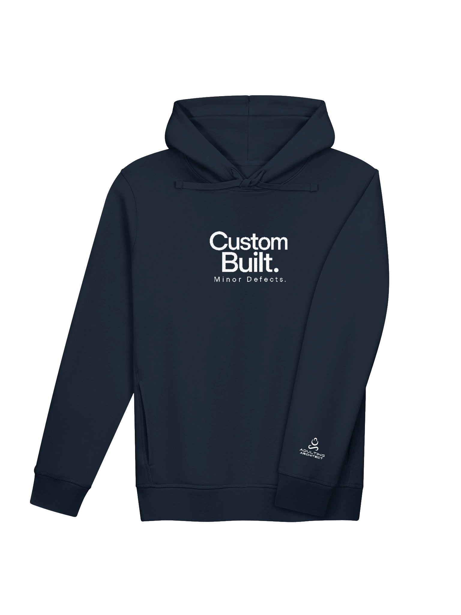“Custom Built. Minor Defects.” — Unisex Organic Side Pocket Hoodie product image (3)