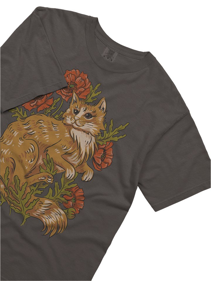 Cottagecore Cat Floral Shirt – Vintage Botanical Kitty Tee, Cozy Nature Aesthetic Graphic product image (12)