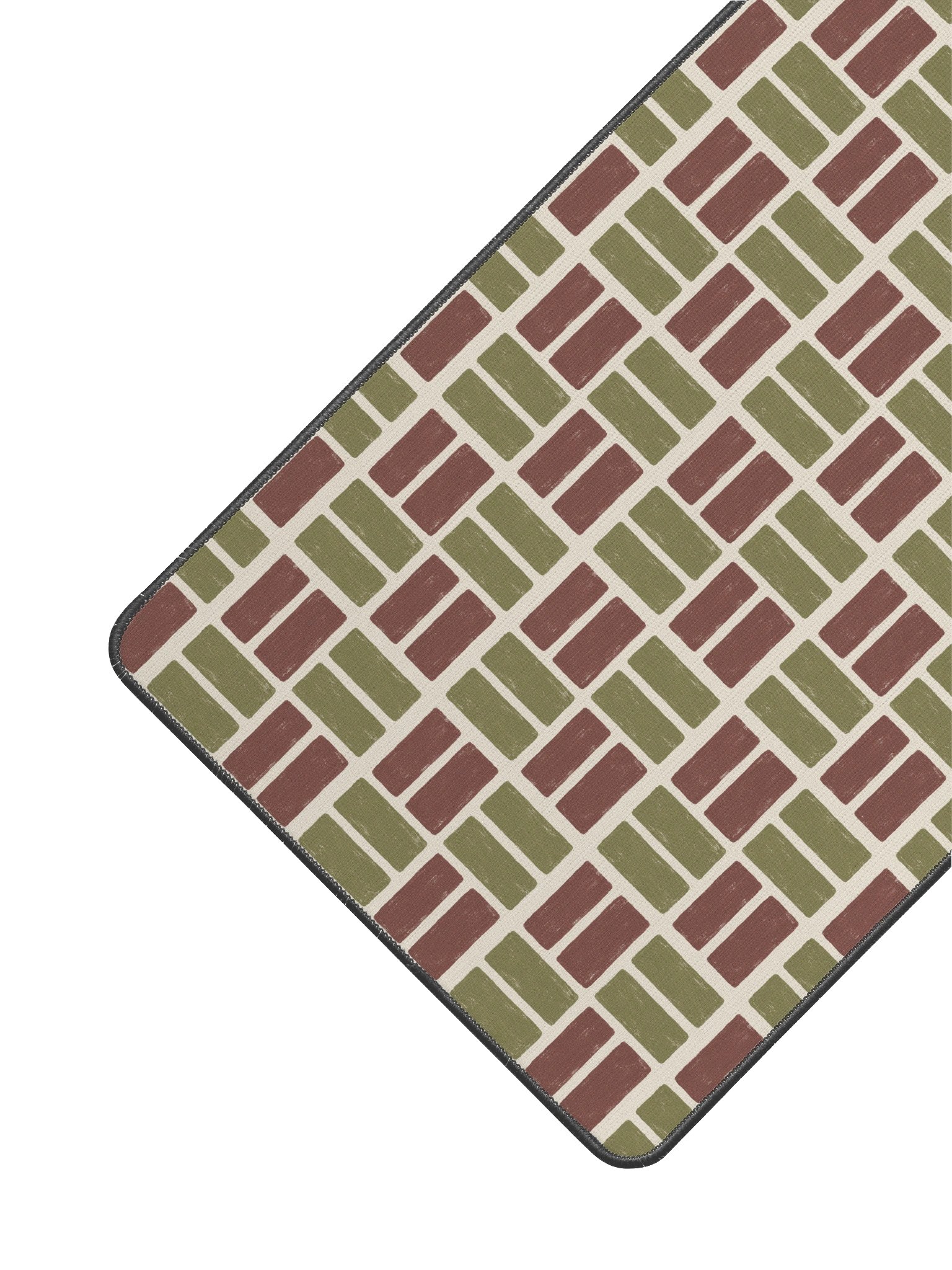 Olive Weave Desk Mat — Olive & Burgundy Check product image (3)