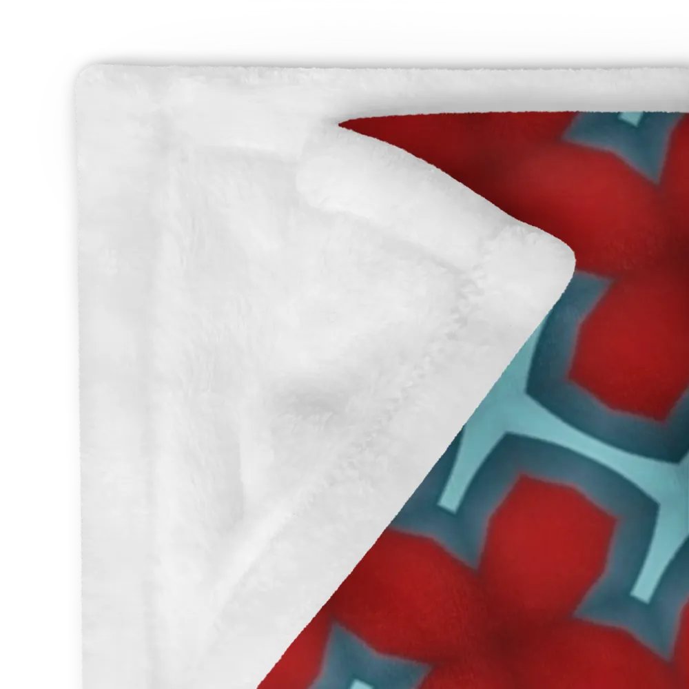 Red & Blue Diagonal Floral Throw Blanket product image (12)
