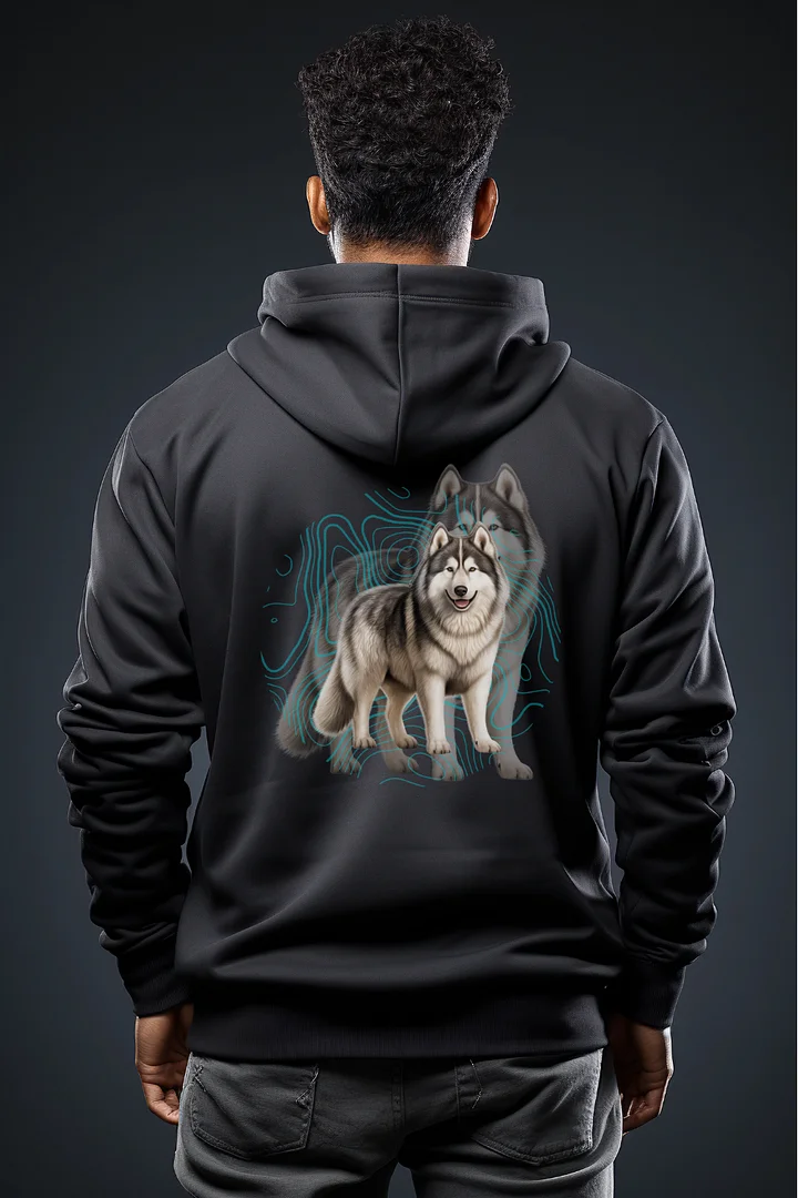 Dark Color Shadowed Alaskan Malamute Hoodie product image (1)