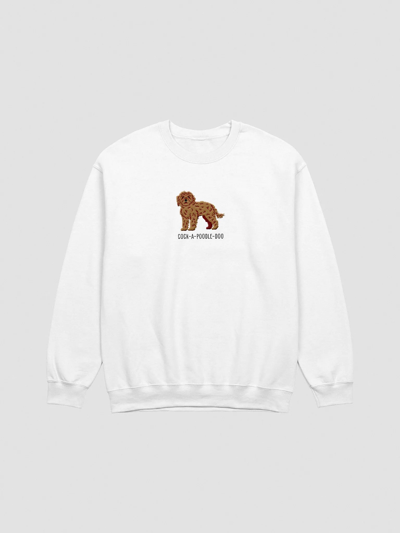 Cock-A-Poodle-Doo Sweatshirt (Embroidered) of a Cockapoo(Tan) product image (3)