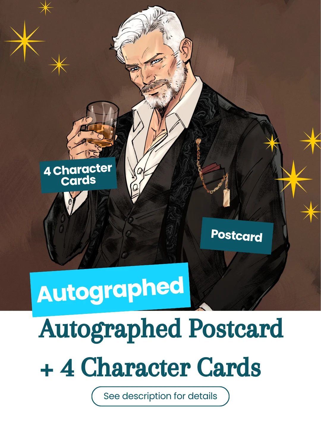 Author Autographed Postcard + 4 Character Cards product image (1)