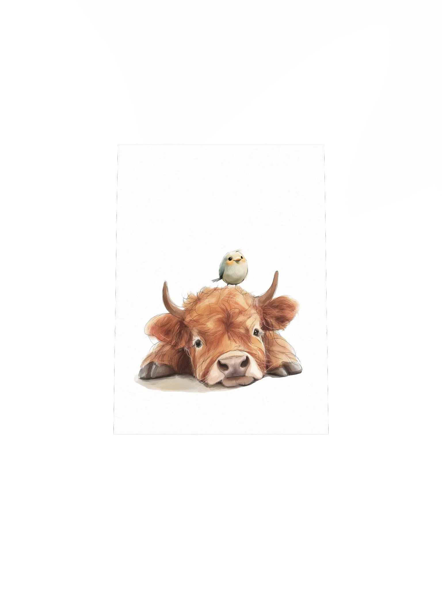 Highland Cow and Little Bird Nursery Print product image (4)