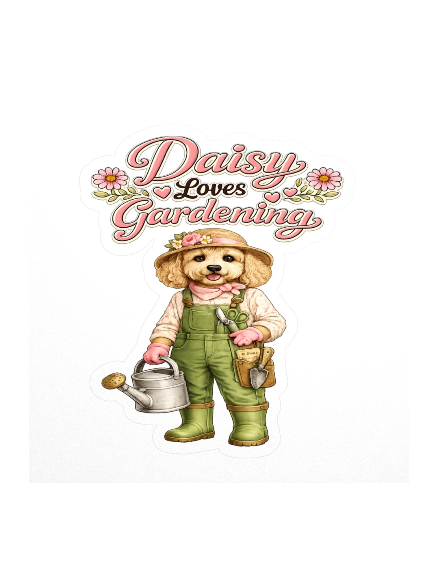 Daisy Loves Gardening Dog Sticker product image (1)