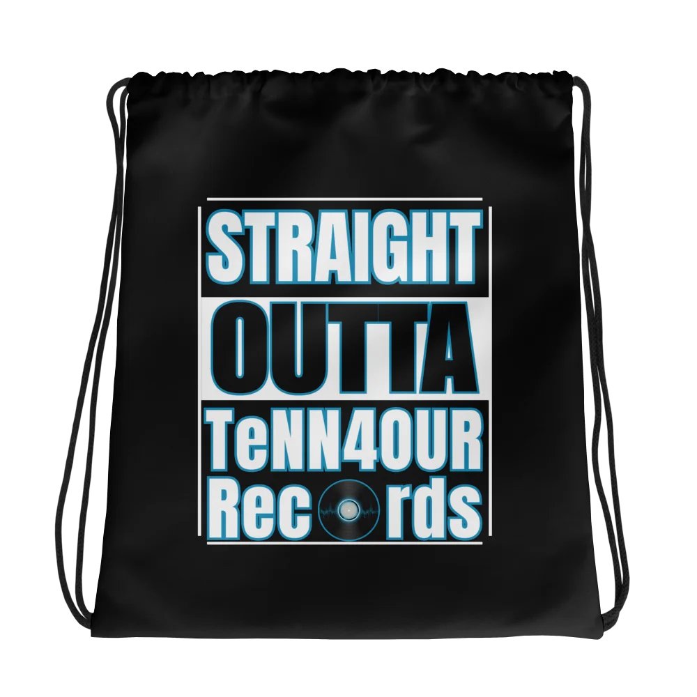 Straight Outta TeNN4OUR Records All-Over Drawstring Bag product image (1)