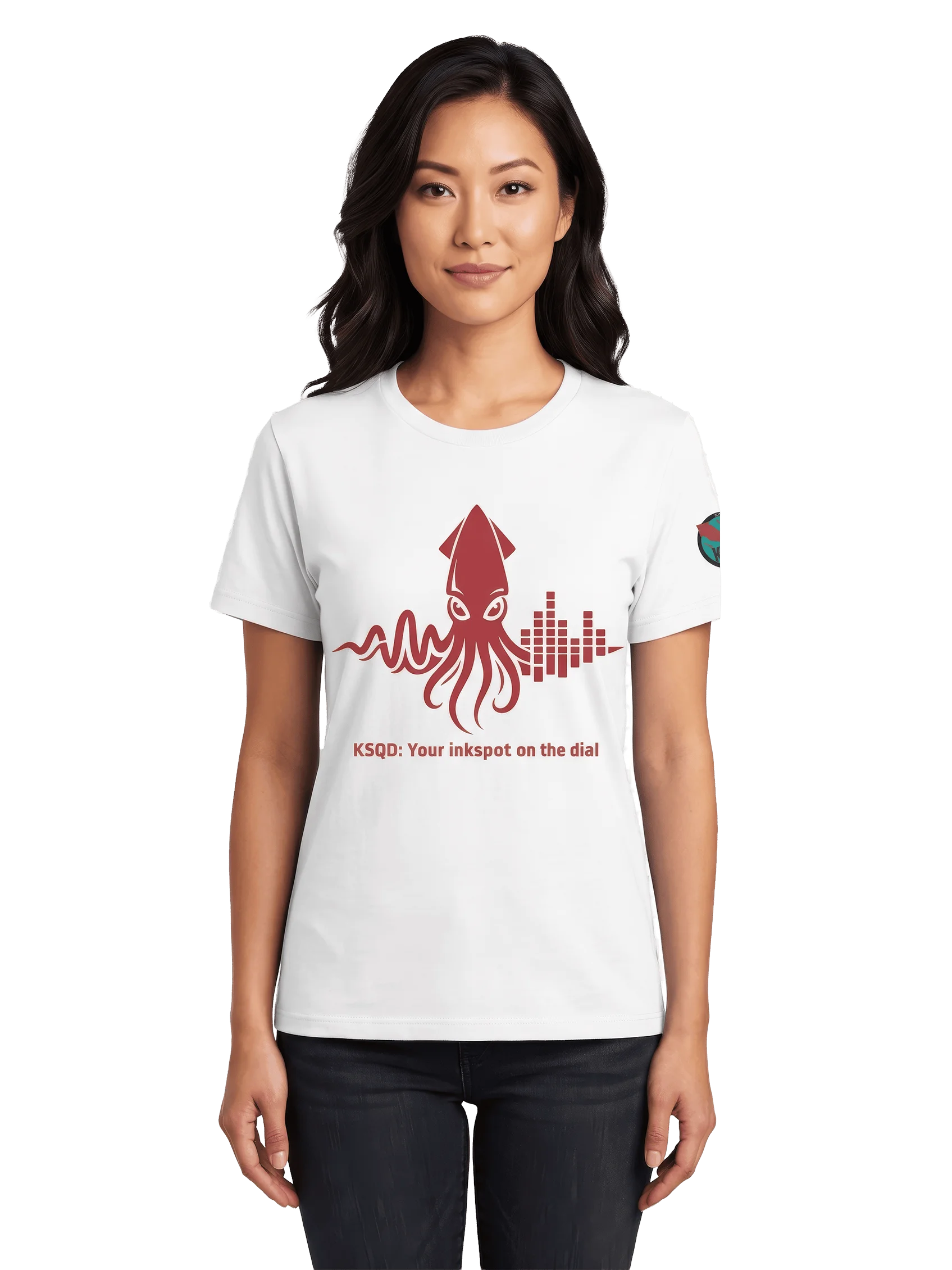 KSQD “Inkspot on the Dial” Women’s Tee (Red Squid) product image (1)