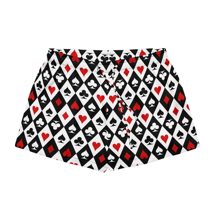 Retro Playing Card Suits Argyle All-Over Print Pajama Shorts product image (1)