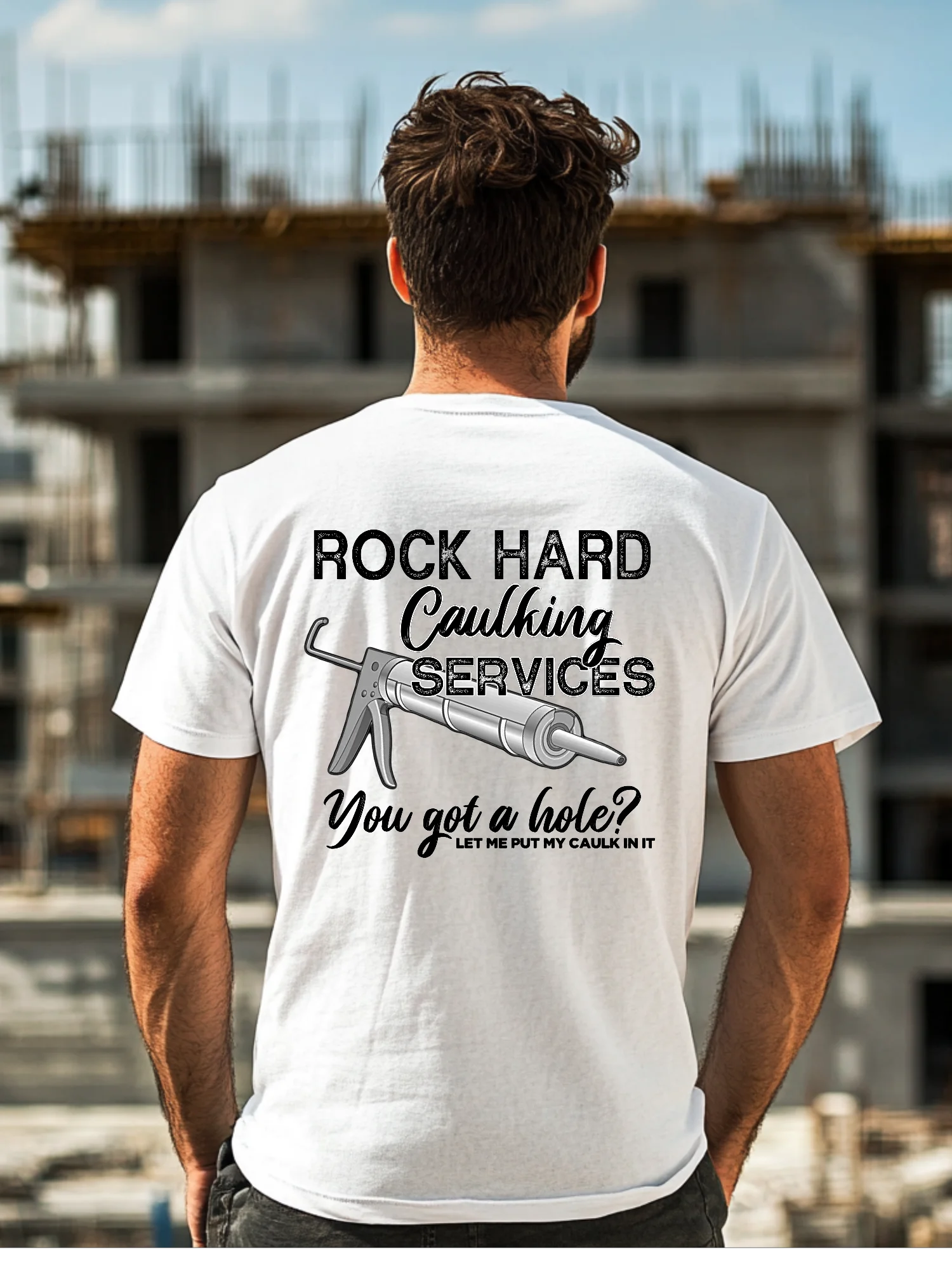 Rock Hard Caulking Services Shirt (Back Printed) product image (3)