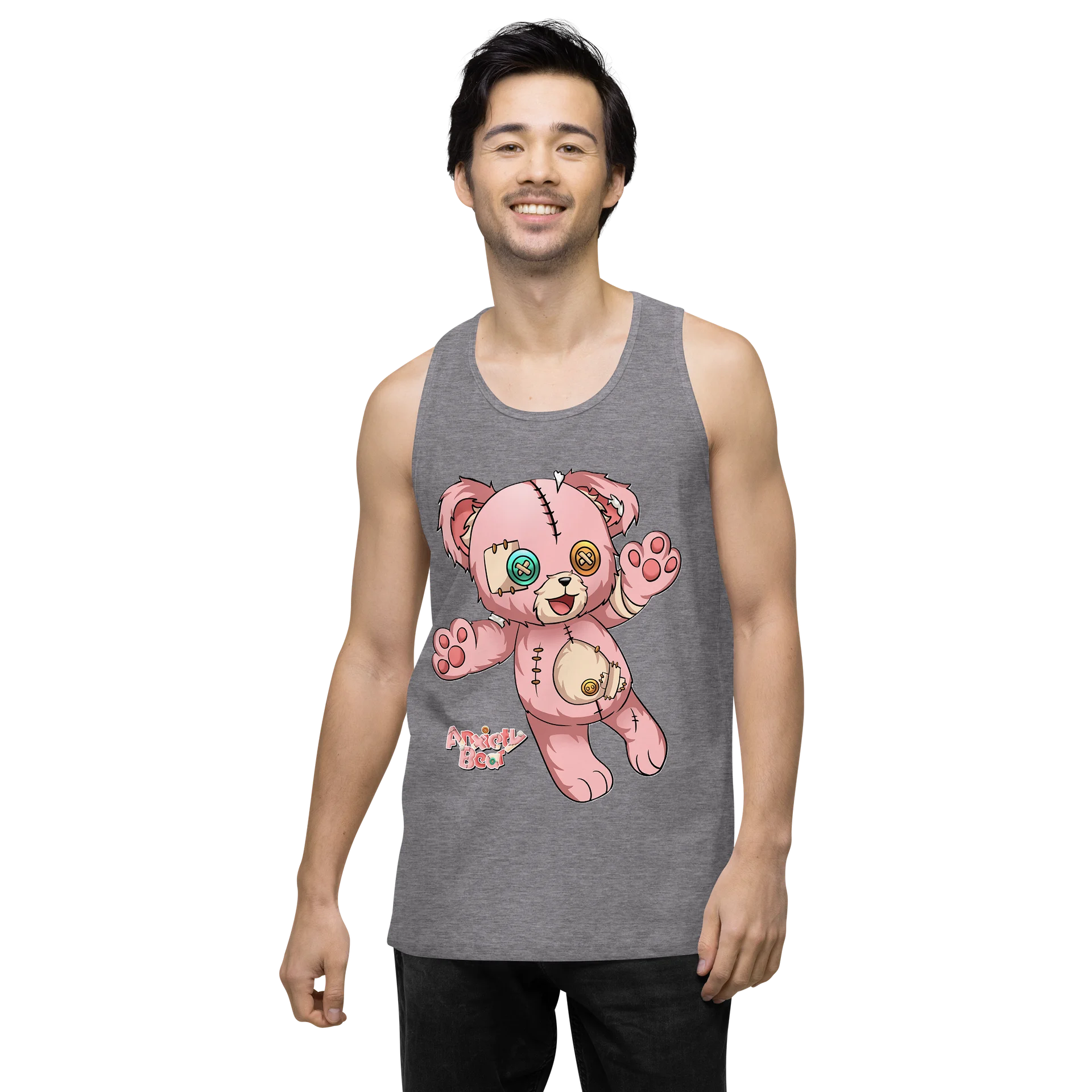 Chibi Anxiety Bear Men's Tank product image (36)