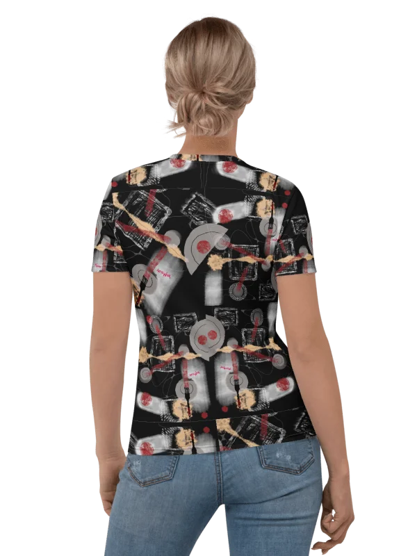 Women's Crew Neck Poly Tee 'Brush Bomb Abstract' product image (4)