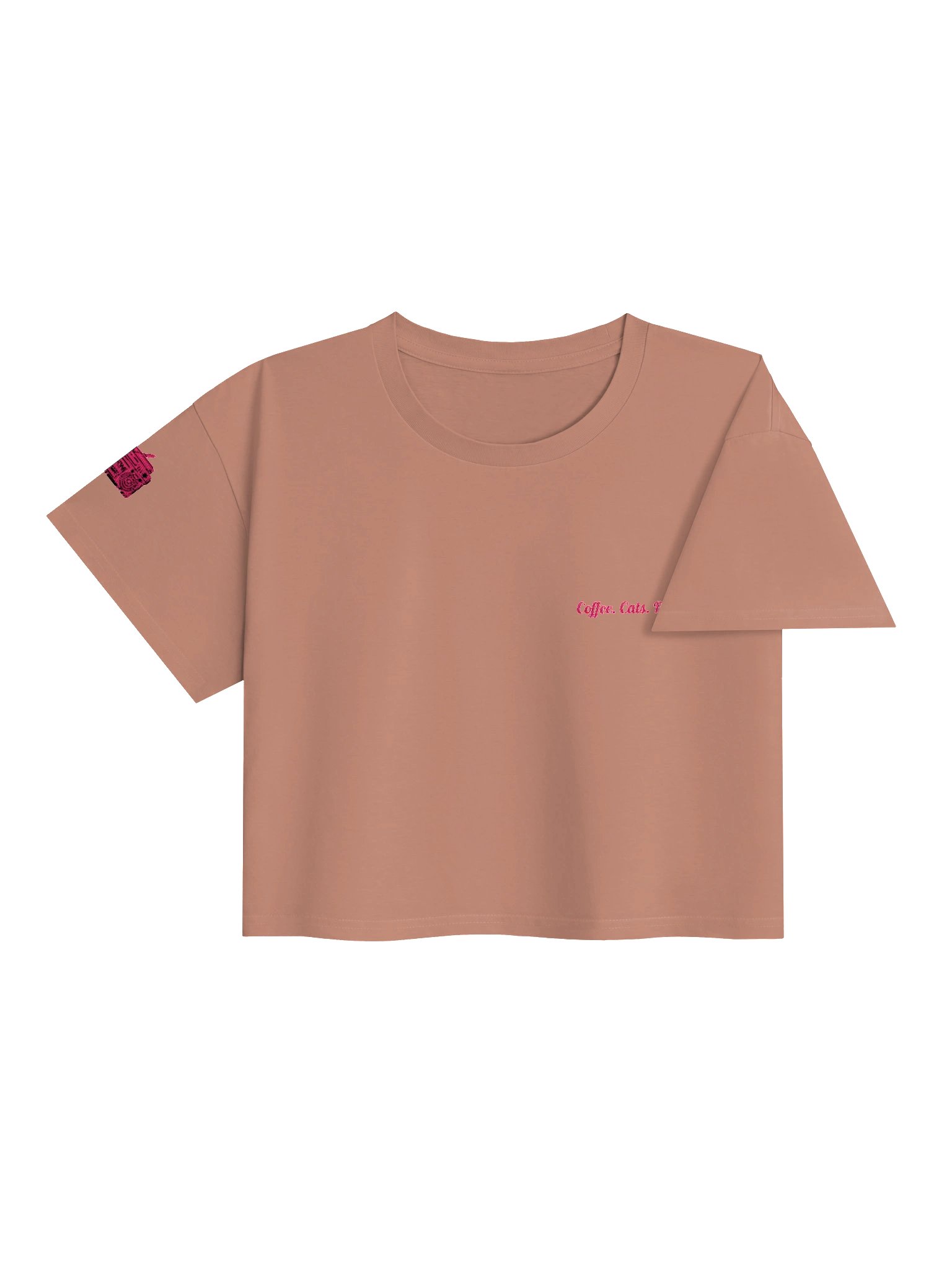 Coffee. Cats. Pilates. Embroidered Crop Top T Shirt product image (12)
