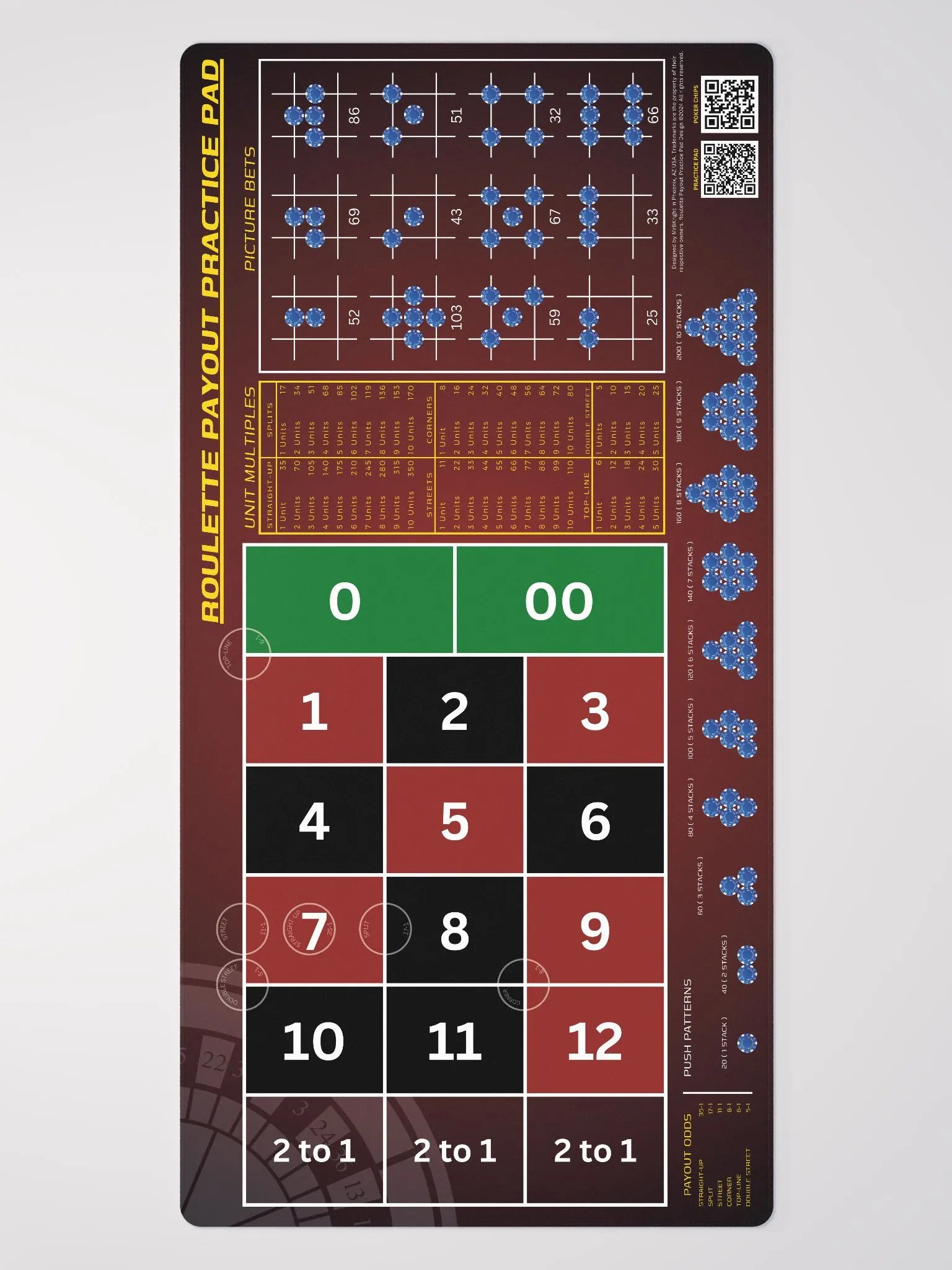 Roulette Payout Practice Pad - Classic Red Vignette product image (2)