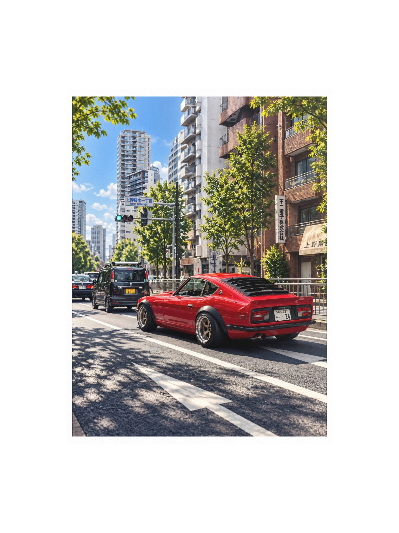 Red Nissan Fairlady Z S30 in Ikenohata, Tokyo | Photo Print product image (1)