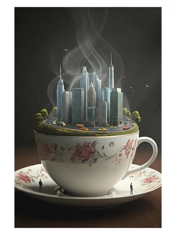Cityscape in a Teacup Enhanced Matte Paper Poster product image (1)