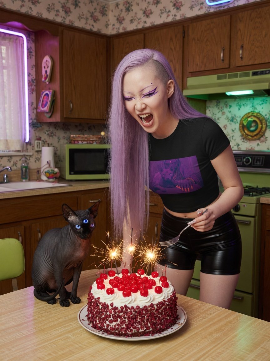 MAGIC OUIJA CAT - LA APPAREL CROPPED TSHIRT (W) product image (1)
