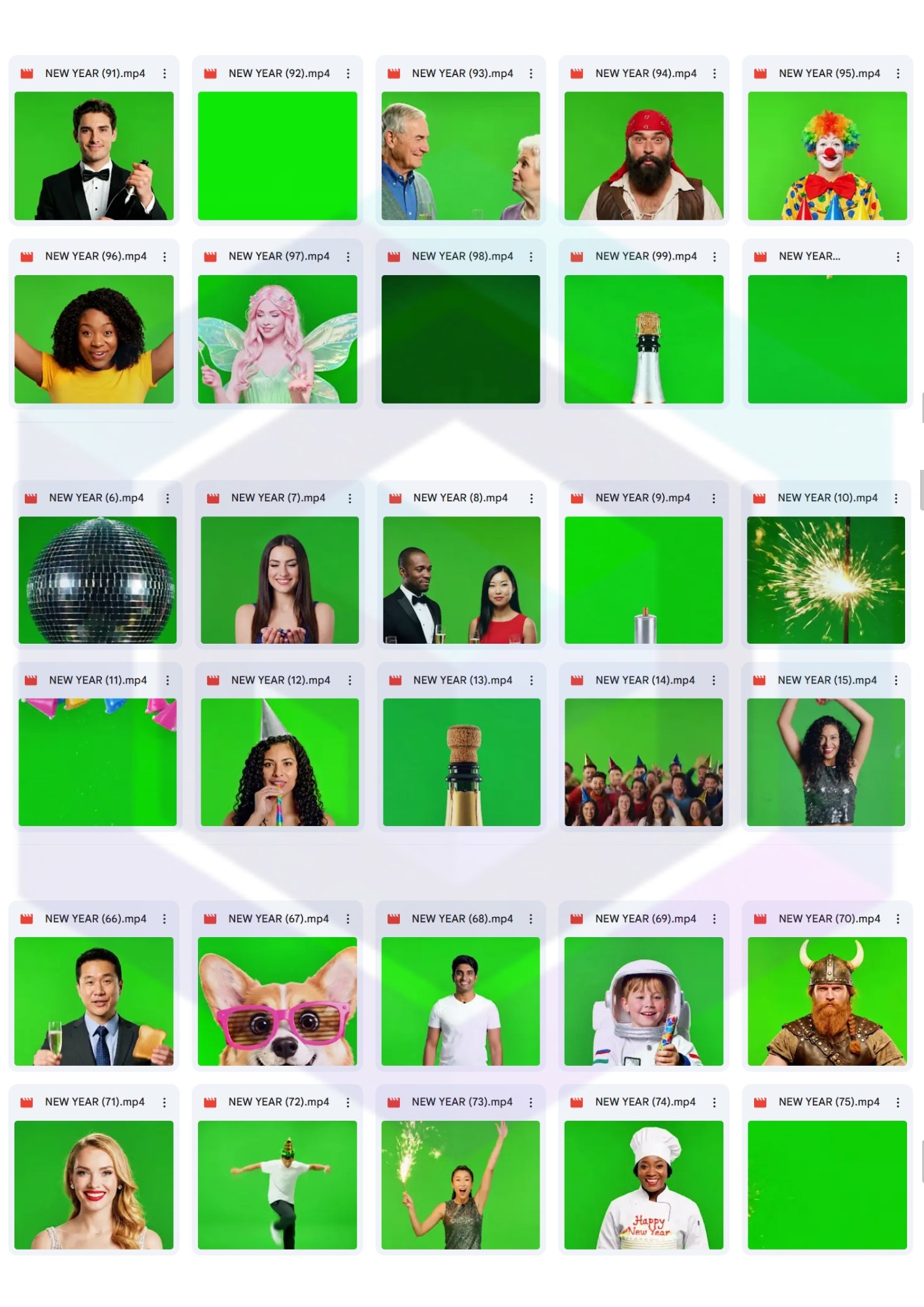 100 STUNNING NEW YEAR GREEN SCREEN CLIPS BUNDLE FOR FESTIVE VIDEO PROJECTS product image (2)
