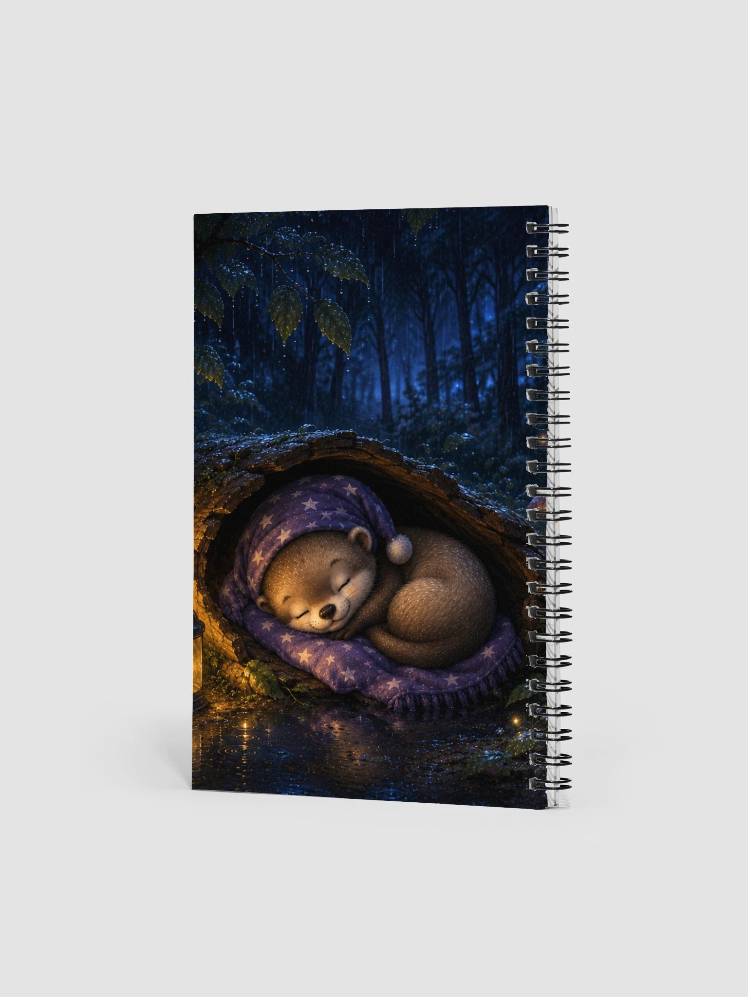 Rainy Night Dreams Spiral Notebook | Cosy Ferret Journal product image (2)