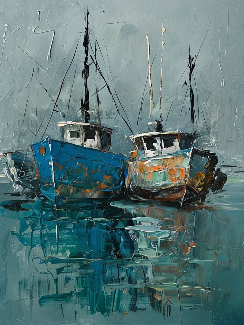 Impressionistic Boats Framed Poster product image (1)