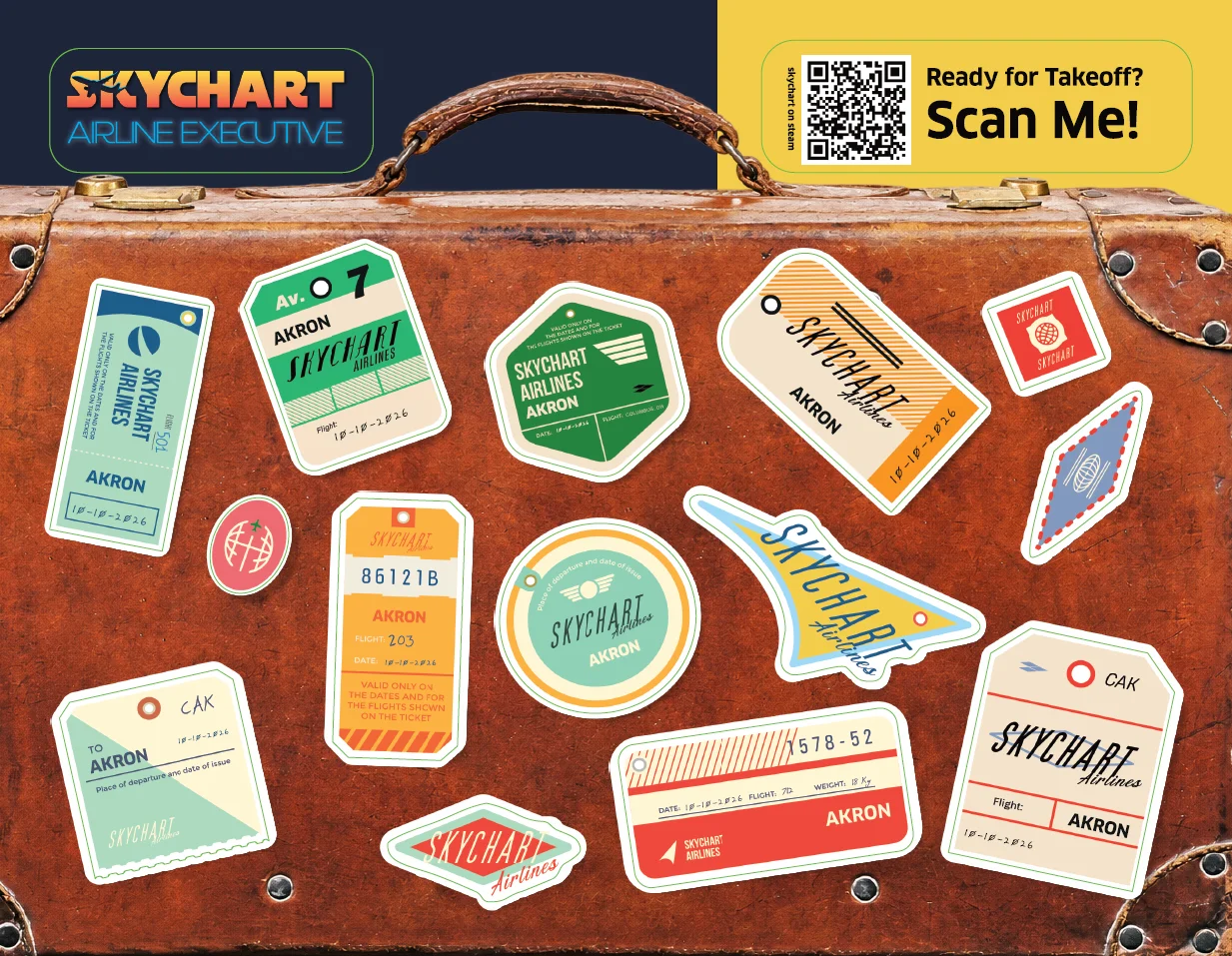 SkyChart Vintage Travel Stickers (Akron) product image (1)