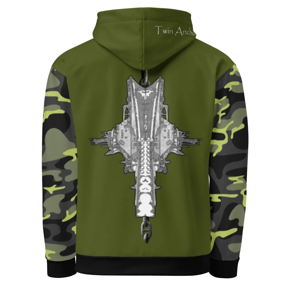 Mirrored Foss Tug & Barge Bridal (Chain Camouflage & Green) – Performance Marine Wear | Twin Anchor Apparel North Current Line product image (1)