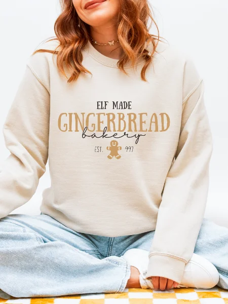 Gingerbread Elf Bakery Magical Christmas Cozy Minimalist Sweatshirt product image (5)