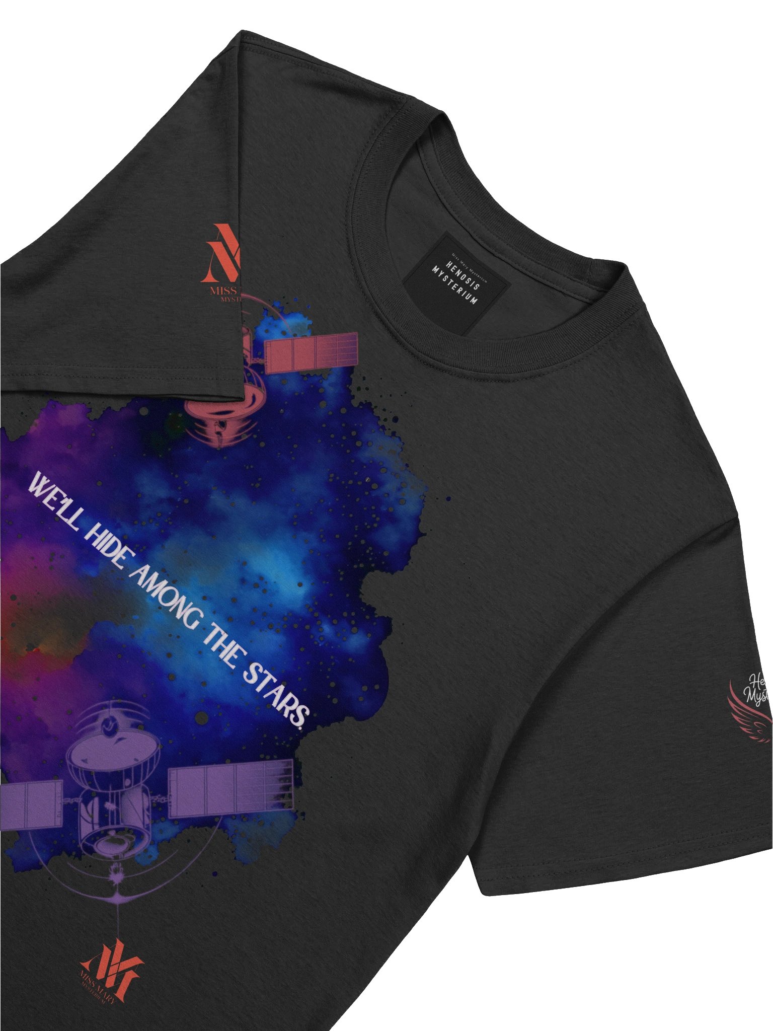 “We’ll Hide Among The Stars” Satellites T‑Shirt – Miss Mary Mysterium Communion Lyric Tee product image (7)