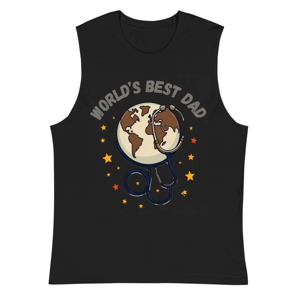 World's Best Dad Globe Stethoscope Muscle Tank product image (3)