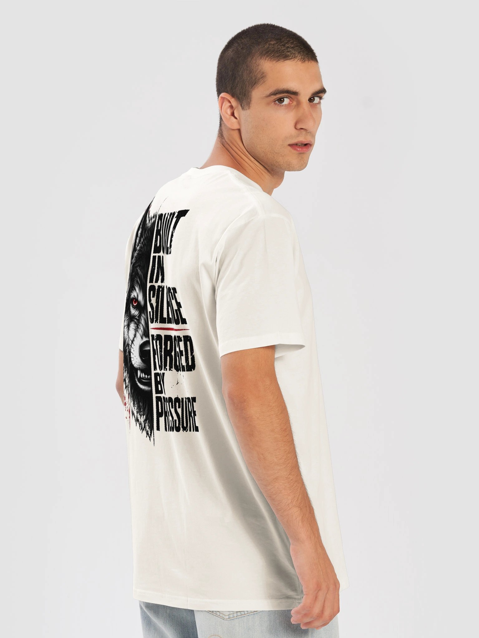 Built in Silence Wolf T-Shirt | Dark Streetwear Graphic Tee product image (54)