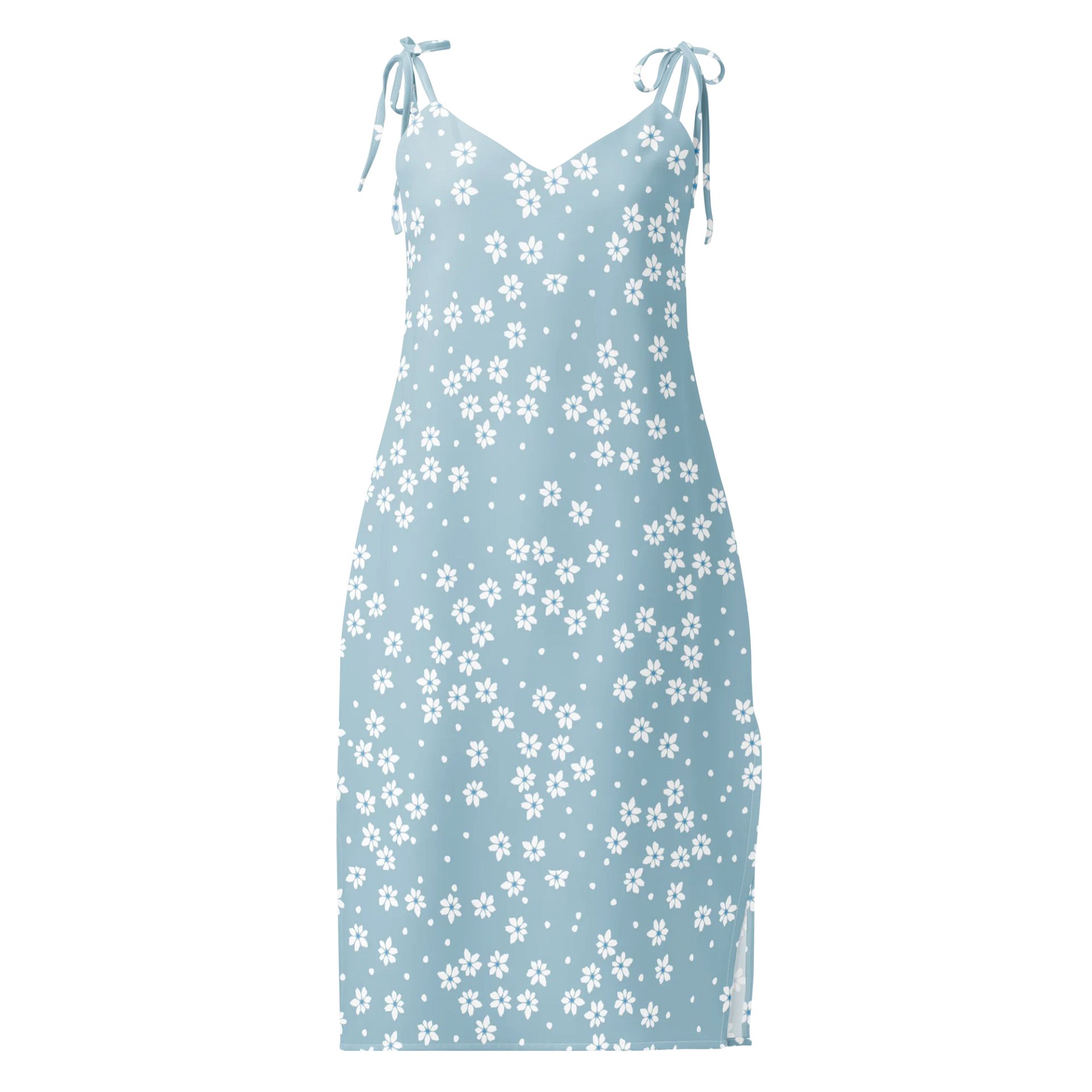 Baby Blue Daisy Tie-Strap Slip Dress product image (1)