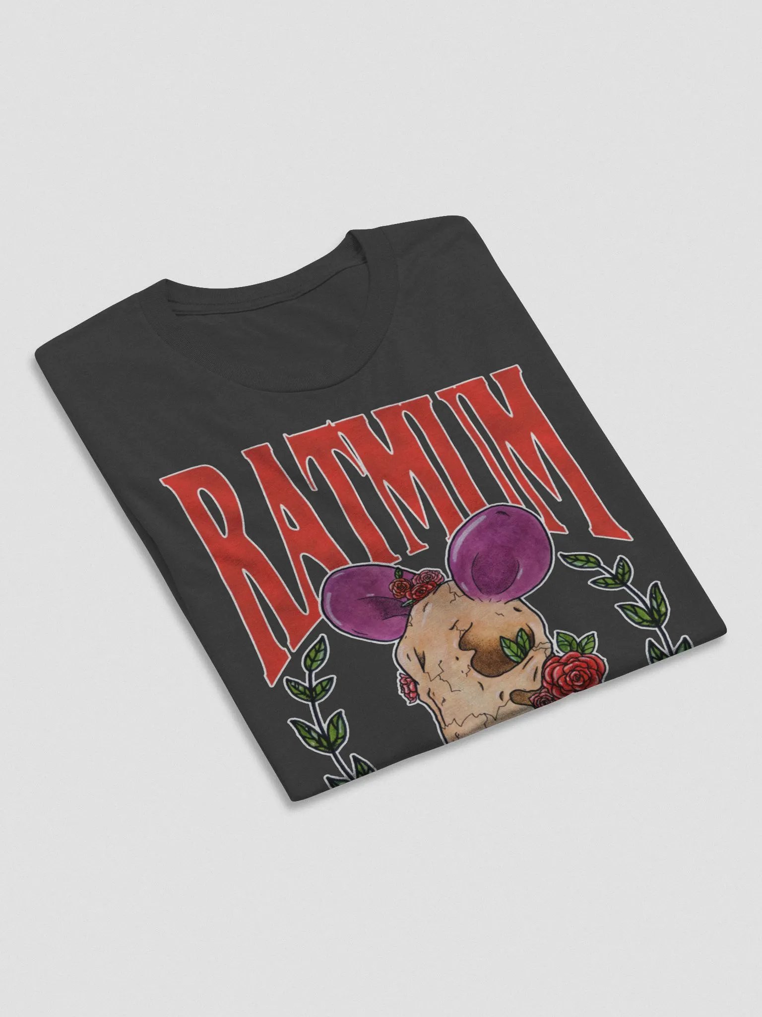 AJA X RAT - Wreathed Skull T-Shirt (Charcoal) product image (4)