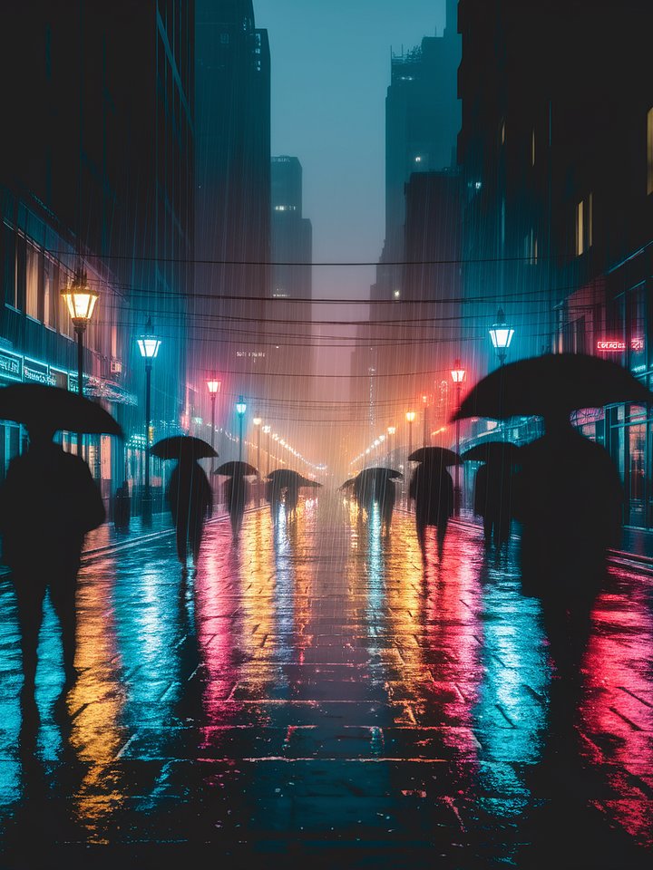 Rainy Night Cityscape Poster product image (1)