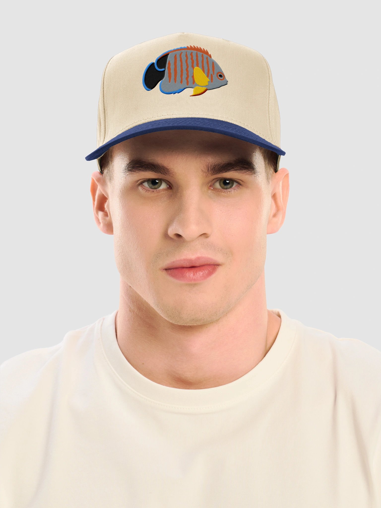 Eibli Angelfish Embroidered Mid-Profile Baseball Cap | Saltwater Reef Aquarium Fish Hat product image (2)