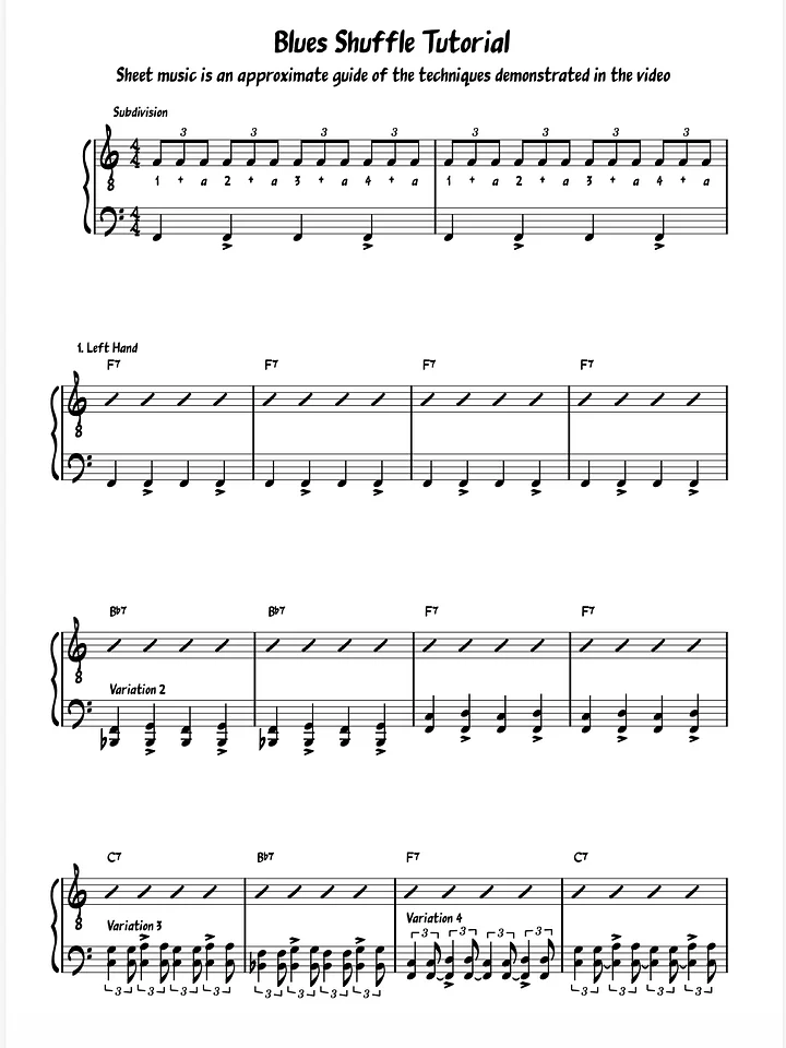 Blues Shuffle Piano Tutorial in F7 product image (1)