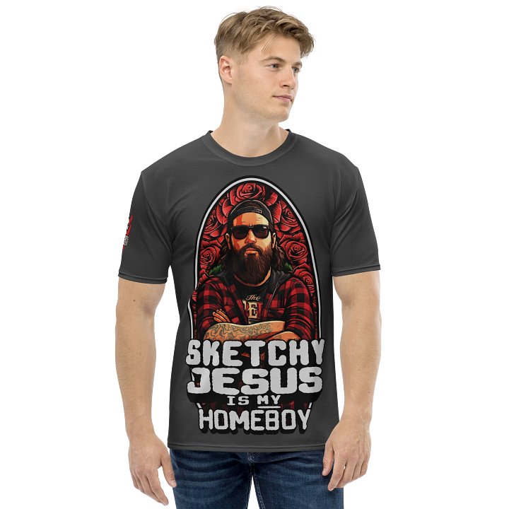 "Sketchy Jesus Is My Homeboy" All Over Print T-Shirt product image (1)