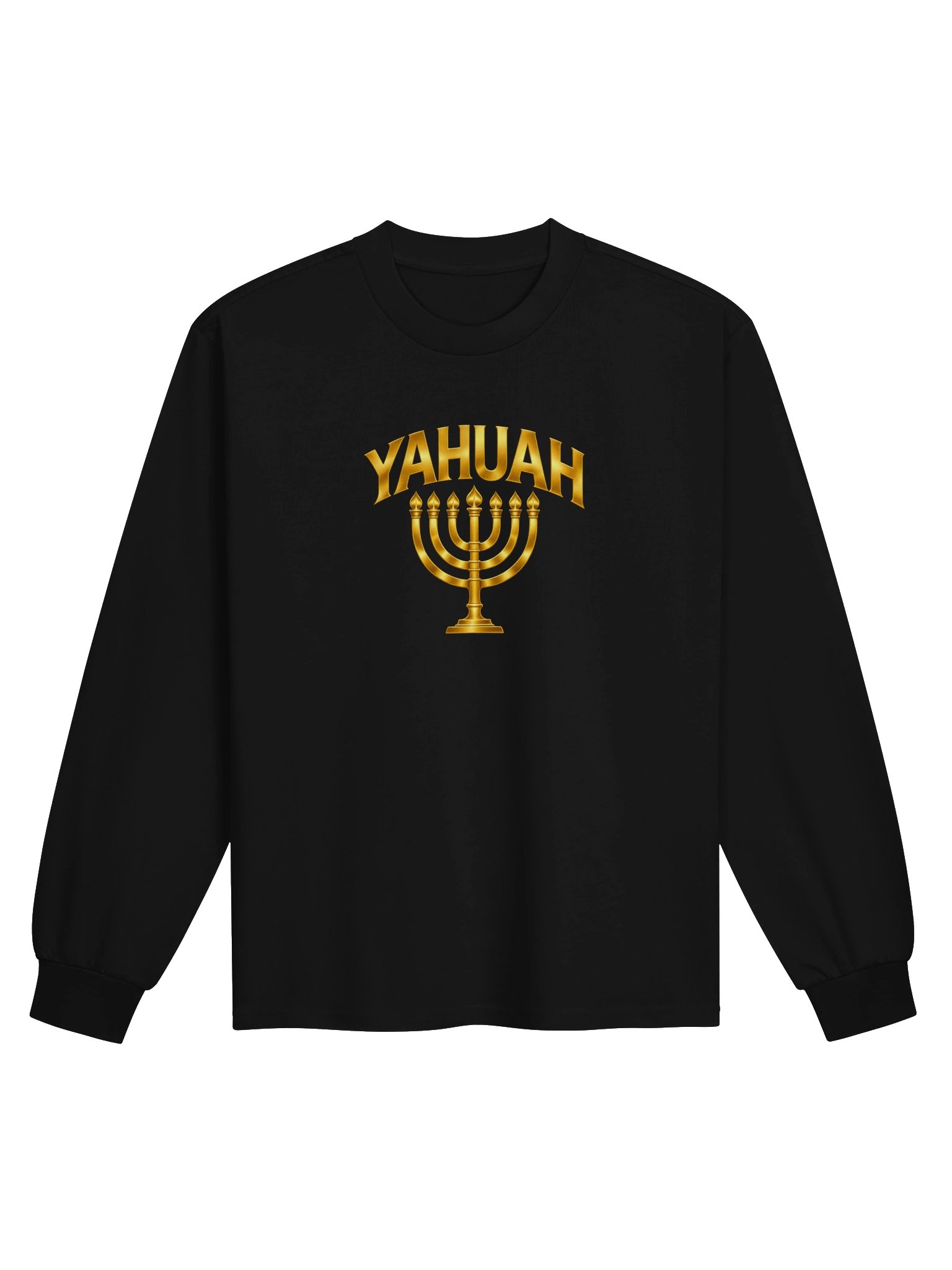 YAHUAH Gold Menorah Minimalist Long Sleeve product image (6)