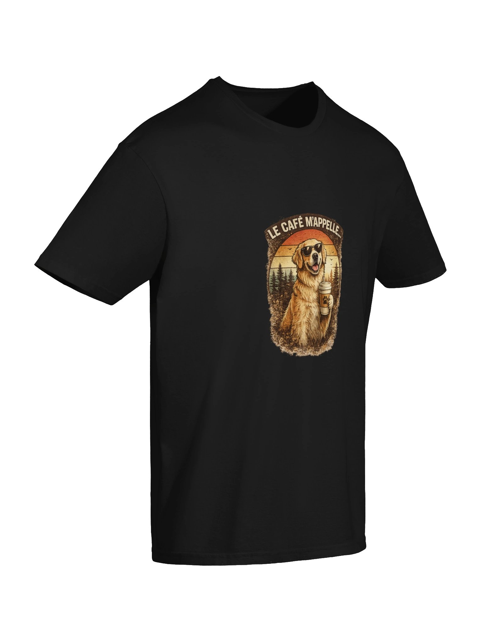 Le Café M’Appelle Retro Dog Coffee Tee product image (6)