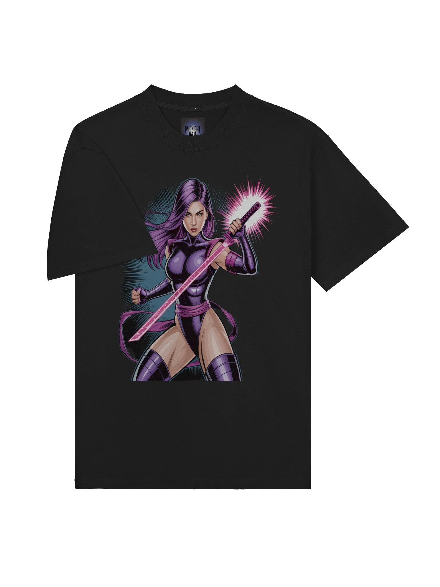 Psylocke Eclipse Surge Oversized Faded T-Shirt - Exclusive Midnight Veil Designs Unisex Tee product image (3)
