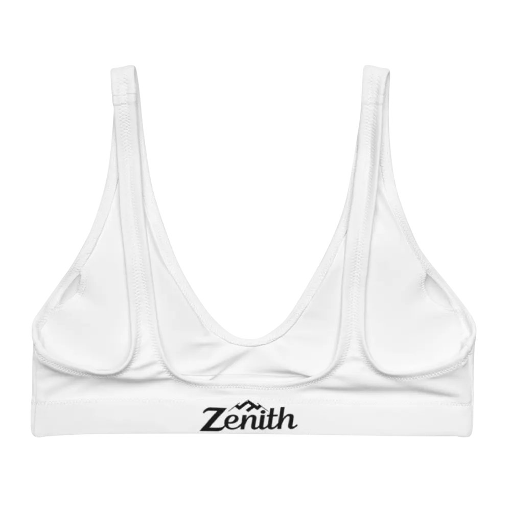 White Recycled Padded Bikini Top by Zenith – Sustainable Swimwear | All-Over Print | Sizes XS–3XL product image (2)