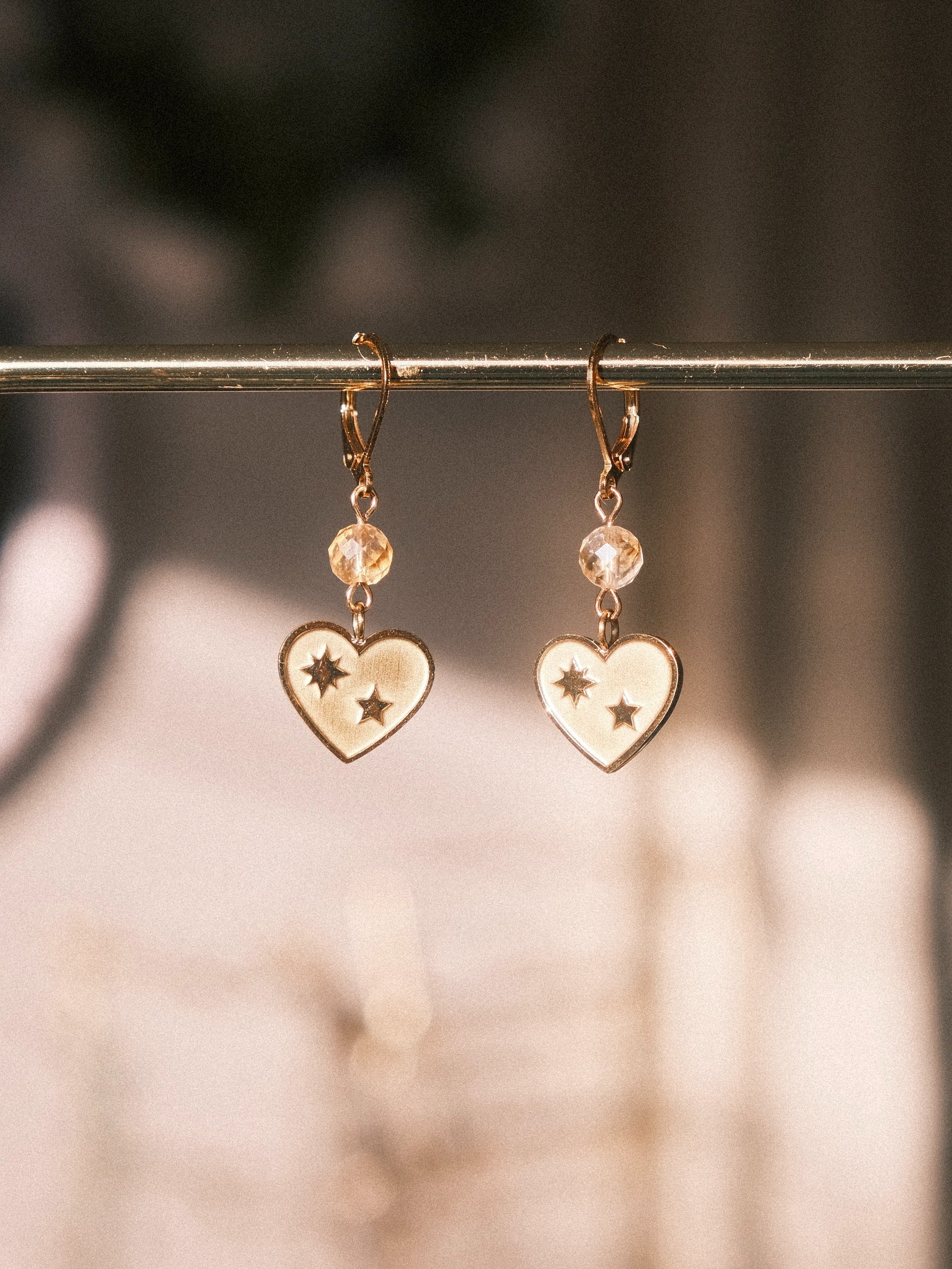 Starry heart - Citrine earrings 💖 product image (2)
