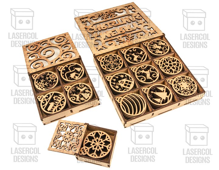 Large Ornaments Boxes - Laser Cut Files product image (2)