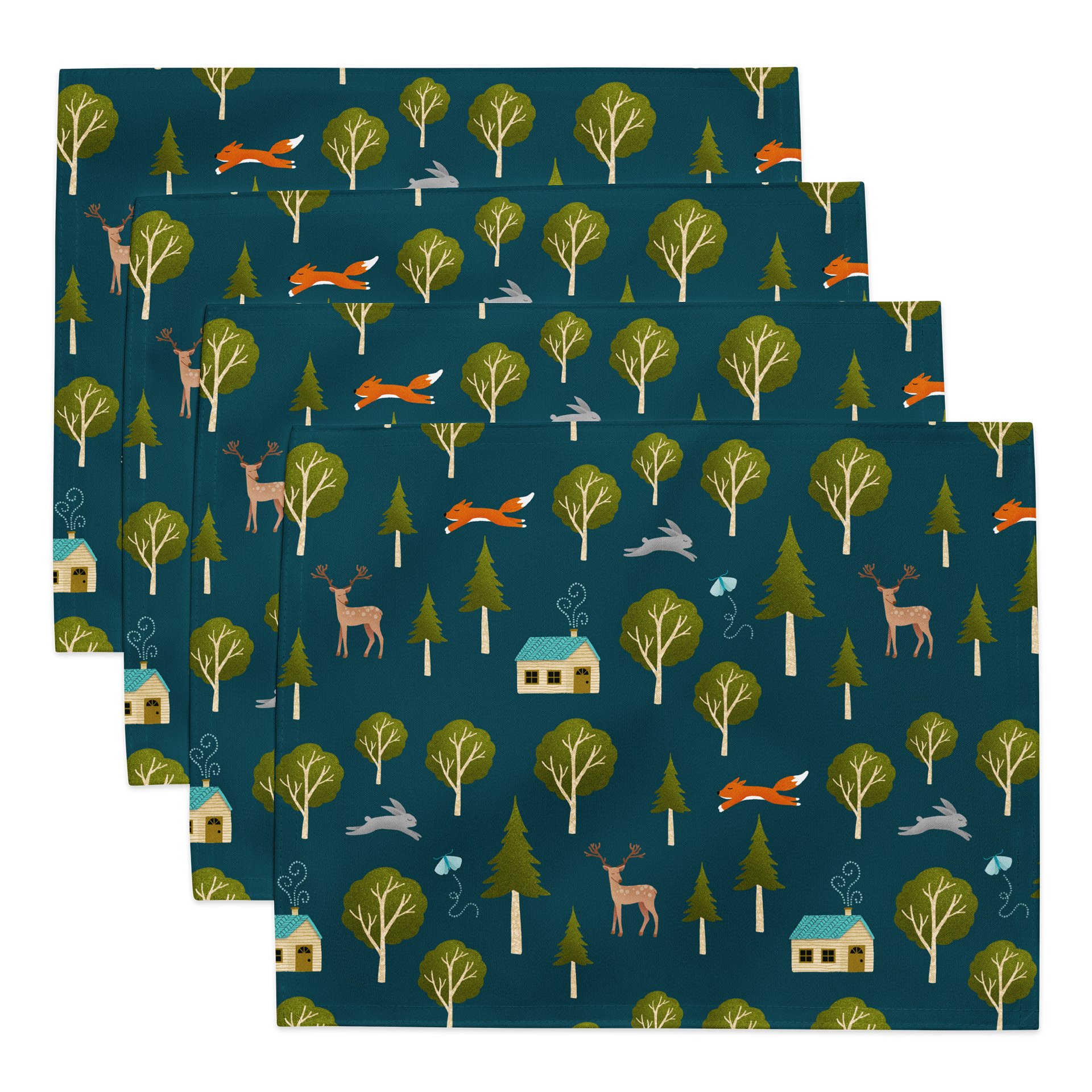 Cozy Cabin and Forest Animal Placemat Set (4) product image (1)