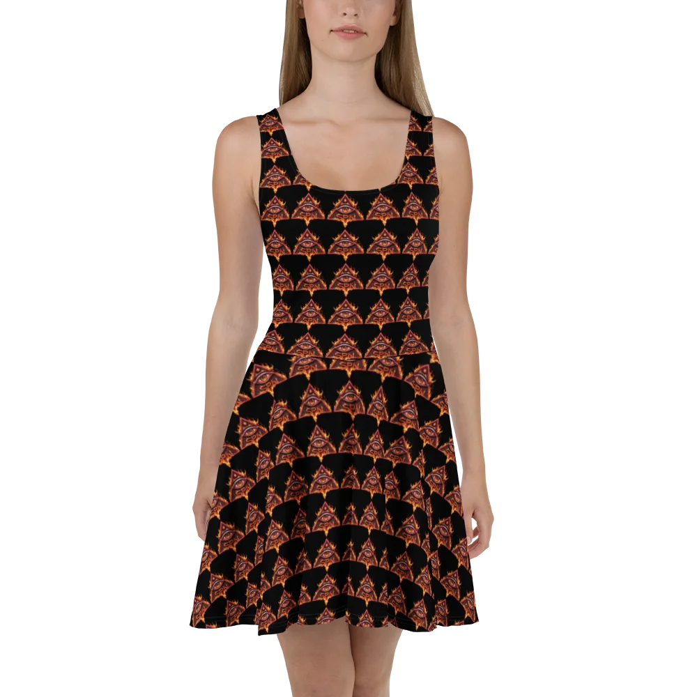 Flaming Eye All-Over Skater Dress product image (2)