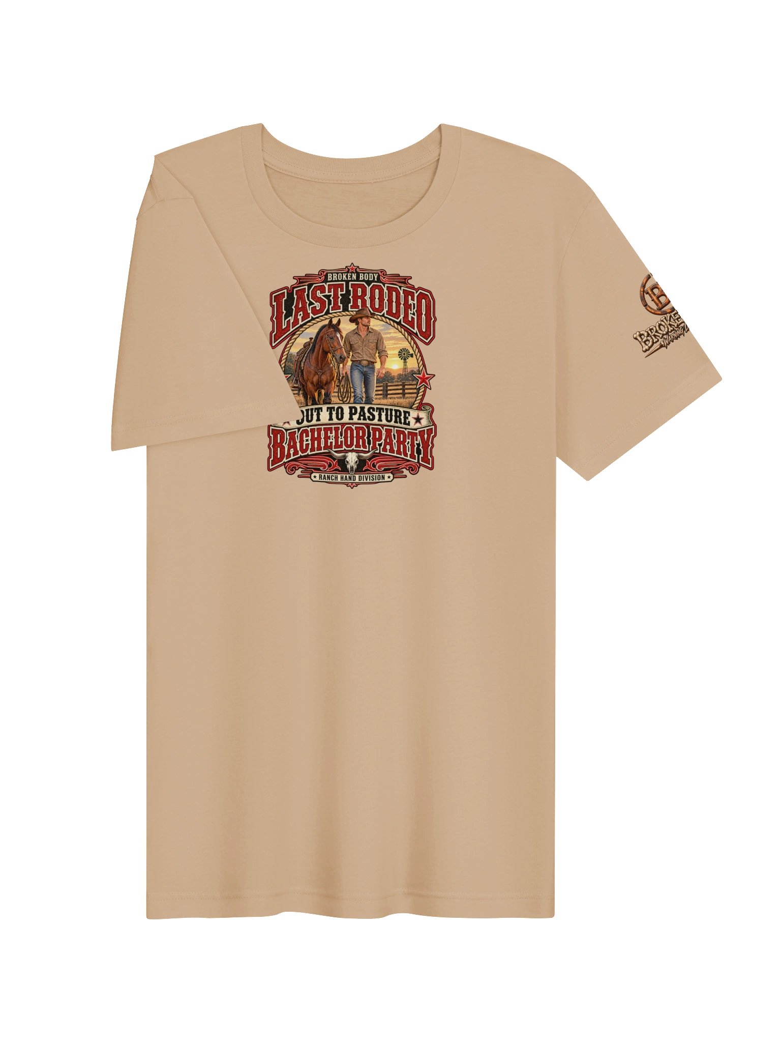 Western Bachelor Party Shirt — Last Rodeo Out to Pasture Groom Tee | Broken Body™ product image (5)