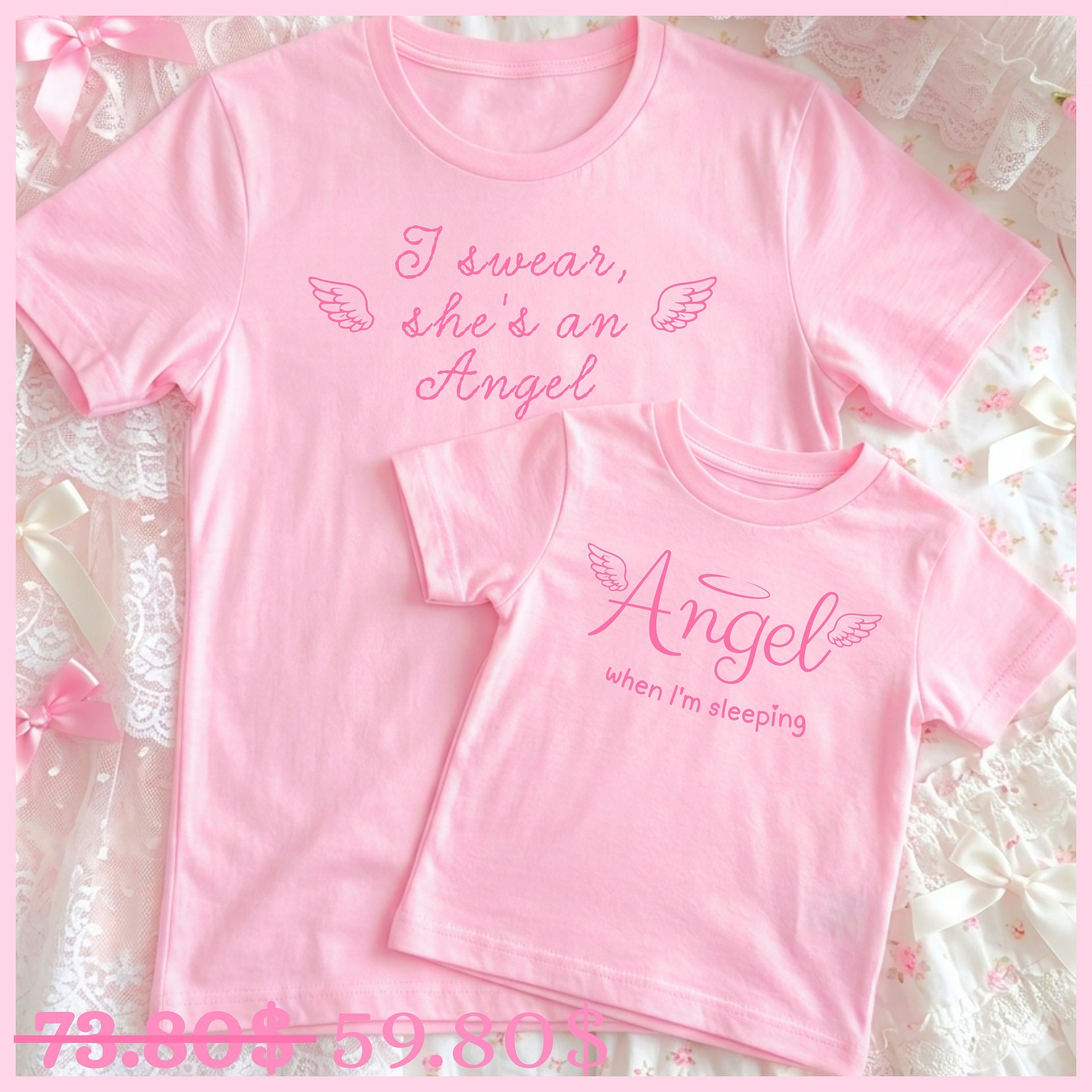 Angel mommy tee + baby tee  product image (1)
