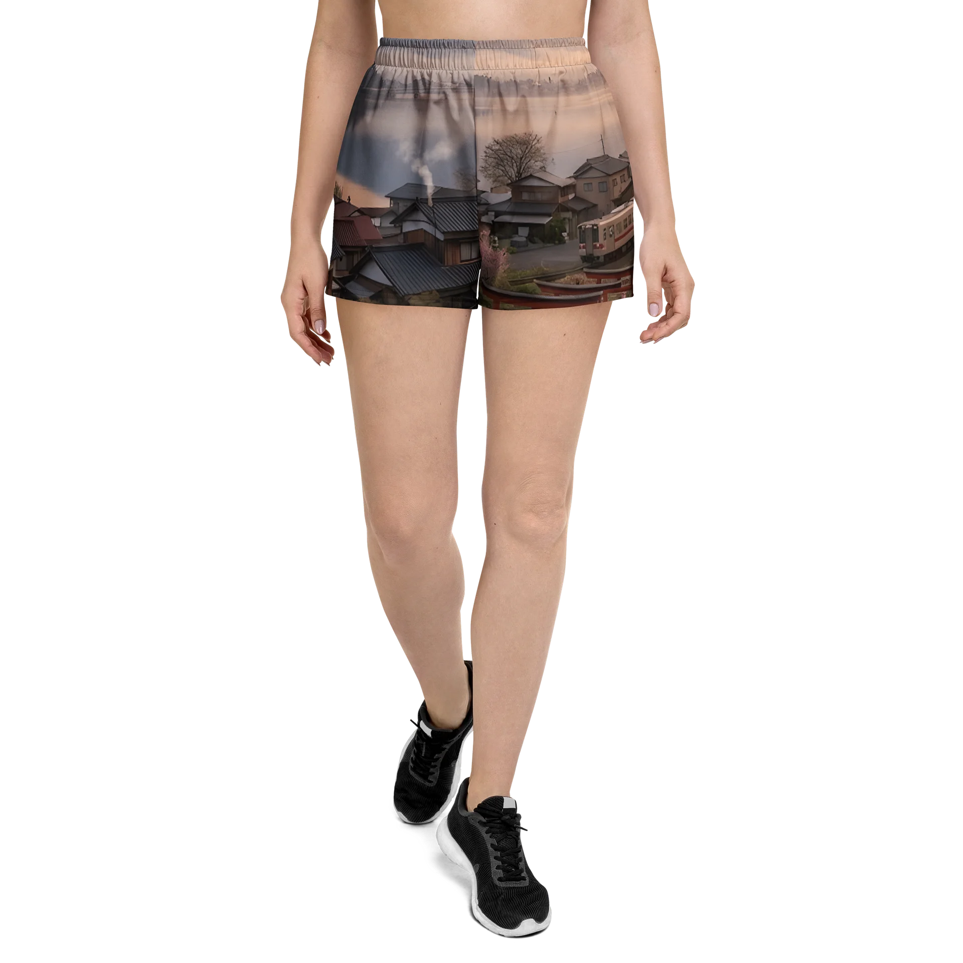 Mount Fuji Unisex Athletic Shorts | High-Waisted Workout Shorts product image (3)