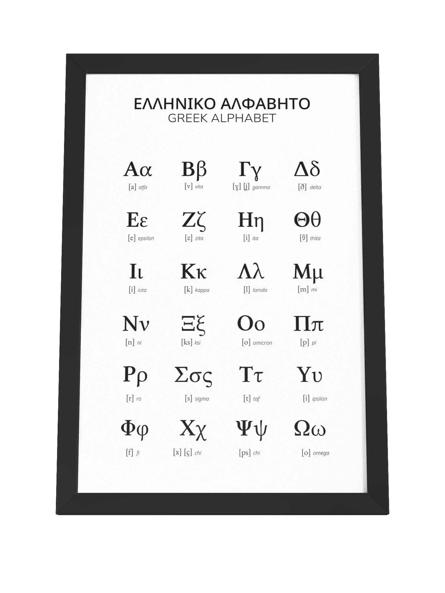 Greek Alphabet Poster, framed (Minimalistic Design) product image (8)